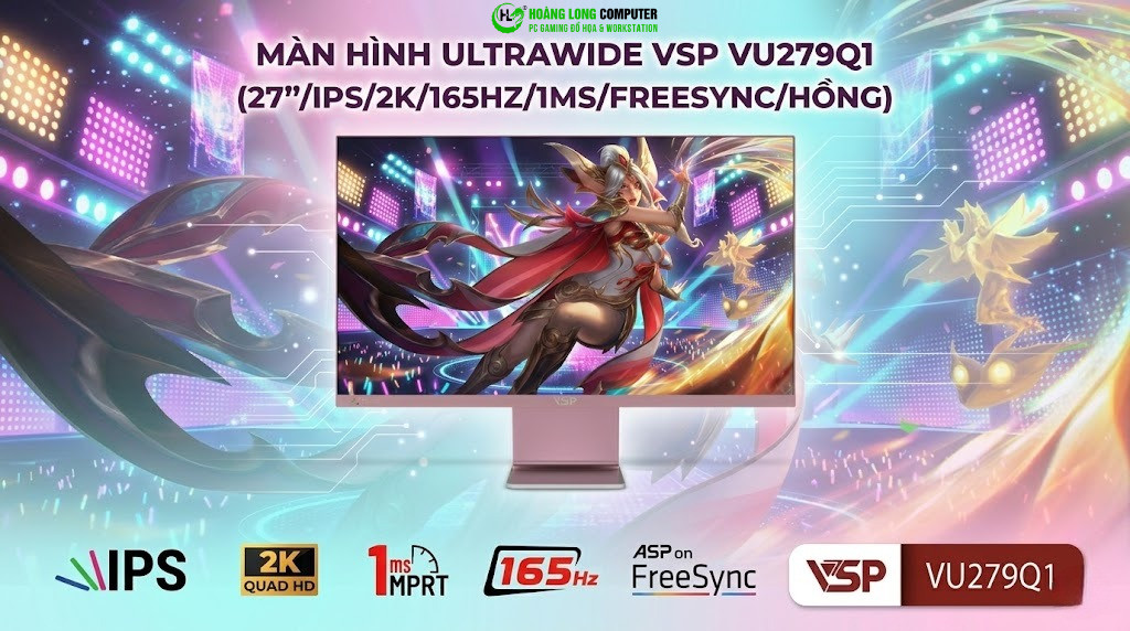 VSP VU279Q1: Màn Hình Hồng Siêu Xinh - Chiến Game Cực Đỉnh 
