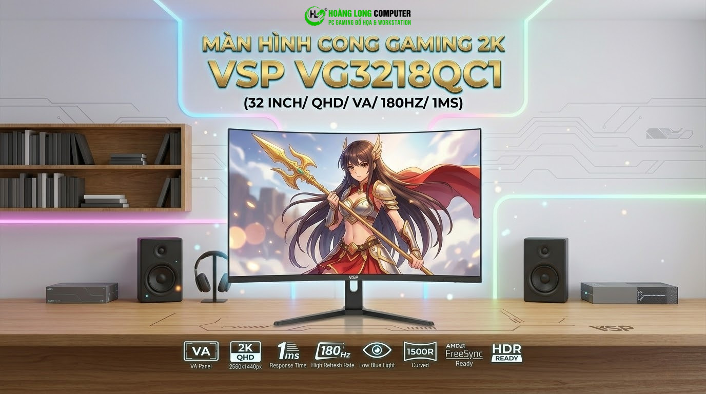 VSP VG3218QC1 32 Inch 180 Hz: Màn Cong Cực Đỉnh - Chinh Phục Mọi Game 