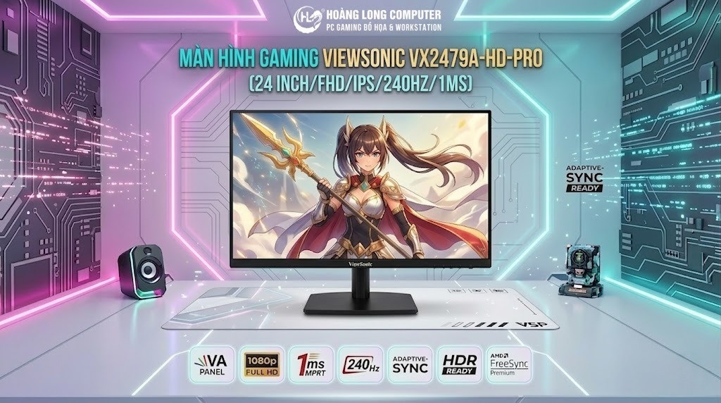ViewSonic VX2479A-HD-PRO: Mượt Từng Khung Hình - Chinh Phục Game Đỉnh 