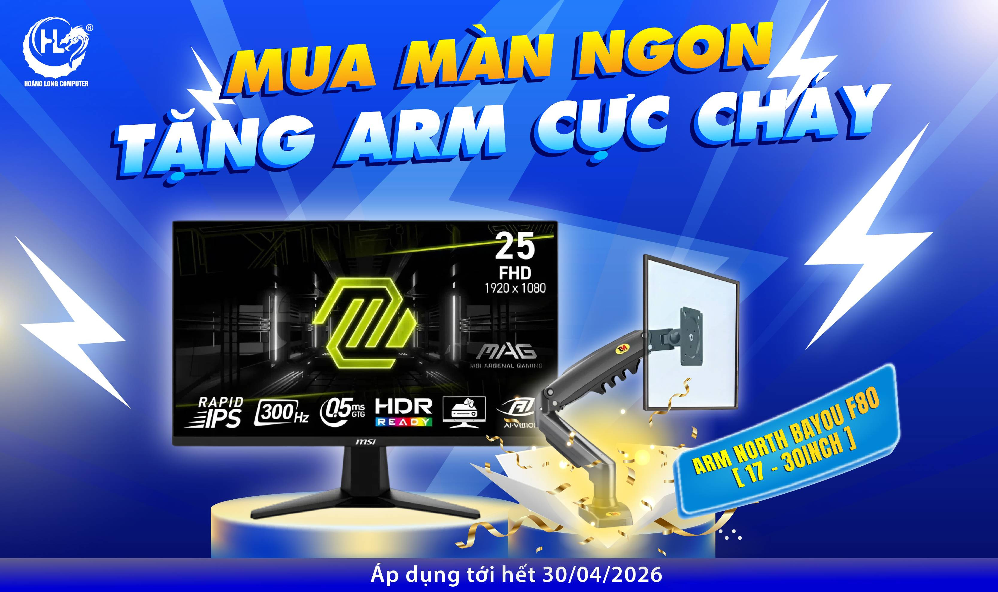 Mua Màn Hình MSI MAG 255XF 300Hz Tặng Arm NB F80 Tại Hoàng Long