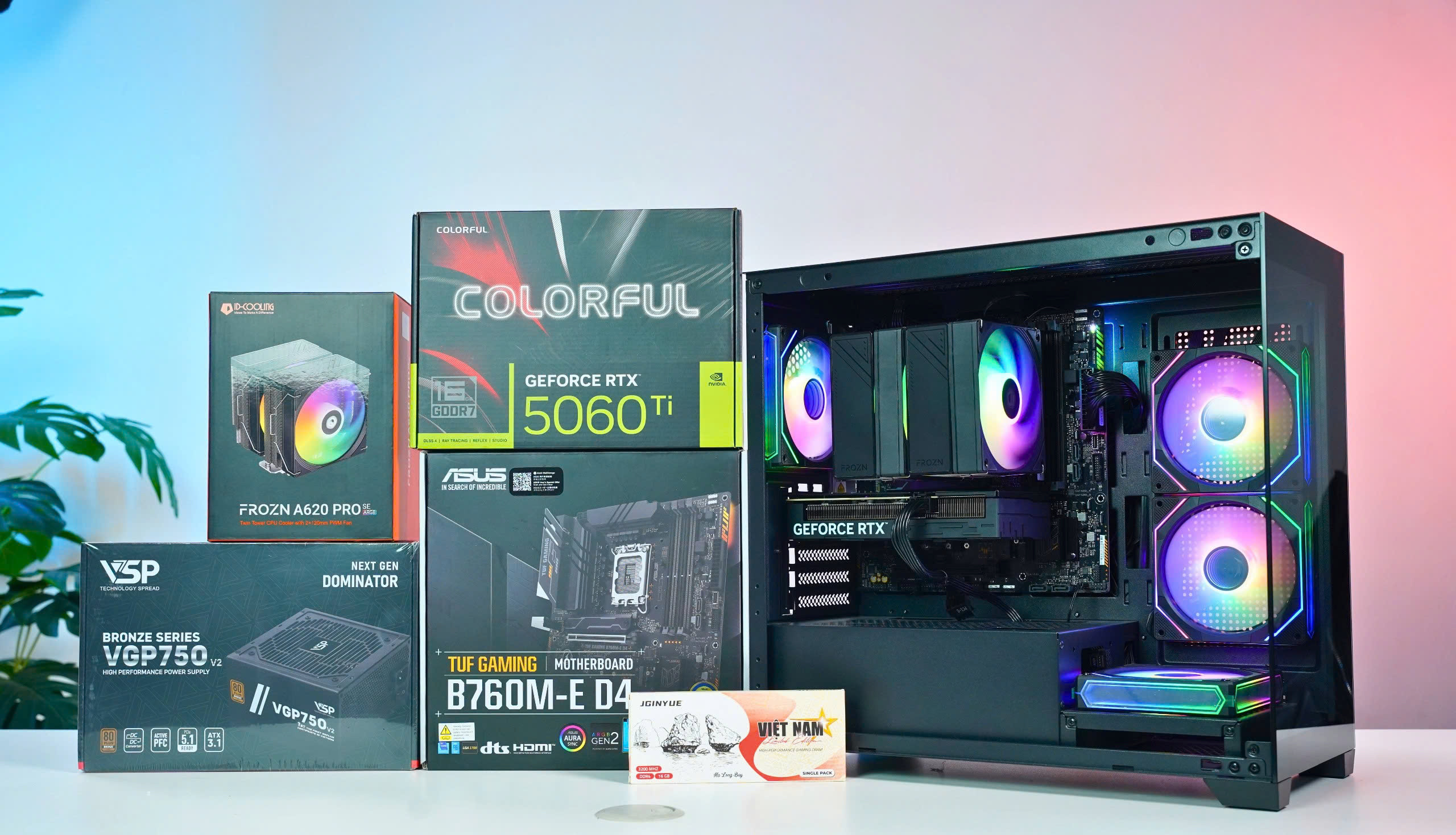 PC I5 14600KF RTX 5060 Ti Cân Game Mượt Setup Đẹp