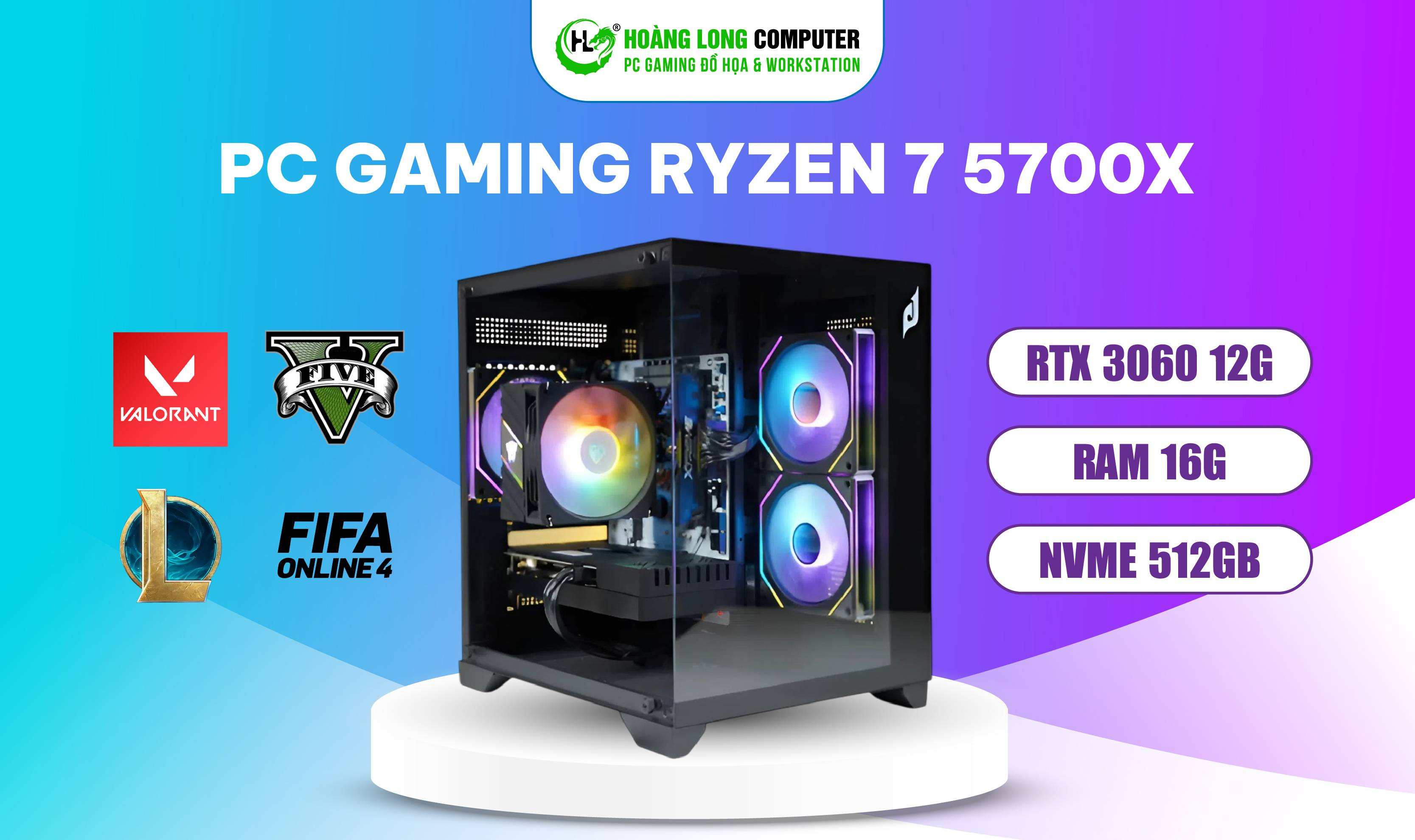 PC Gaming AMD Ryzen 5 5700X RTX 3060: Nâng Tầm Trải Nghiệm Chiến Game 