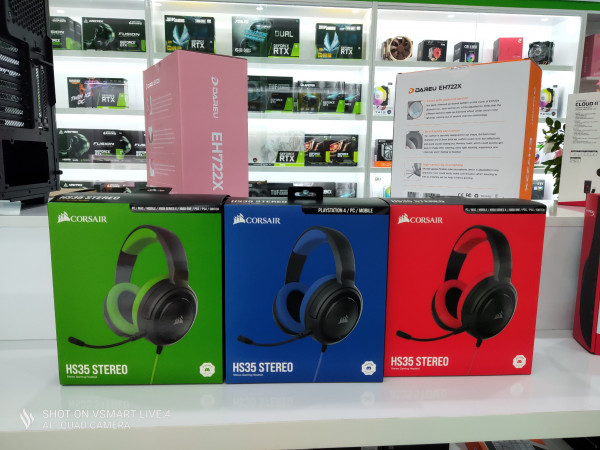 Tai nghe Corsair HS35 Stereo (Carbon, Blue, Red, Green, Yellow)