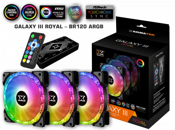Fan XIGMATEK GALAXY III ROYAL - BR120 ARGB