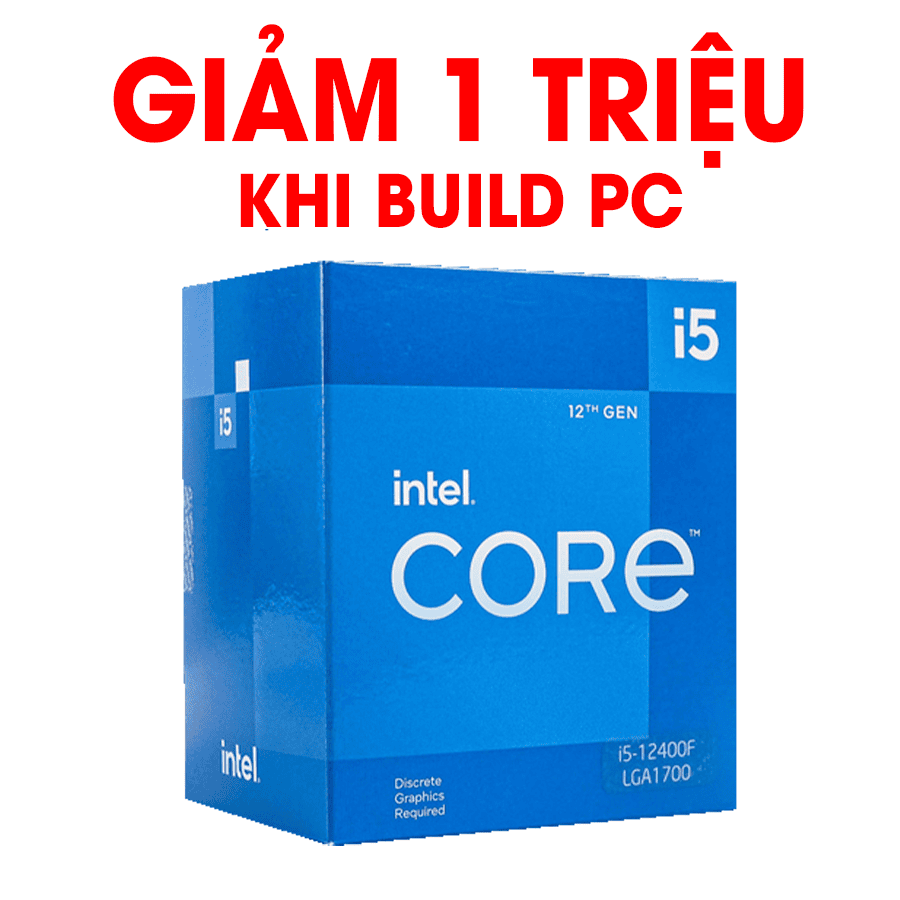 CPU Intel Core i5-12400F- (Up To 4.40GHz, 6 Nhân 12 Luồng,18MB Cache, Socket 1700, Alder Lake)Box 
