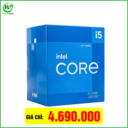 CPU Intel Core i5-12400 (Up To 4.40GHz, 6 Nhân 12 Luồng,18MB Cache, Socket 1700, Alder Lake)