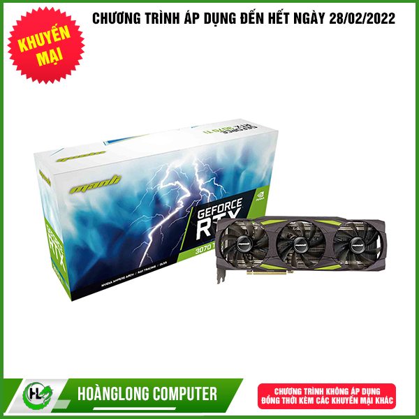 VGA Manli GeForce RTX™ 3070 Ti (M3514+N651-02) (8GB GDDR6X, 256-bit, HDMI +DP, 2x8-pin)
