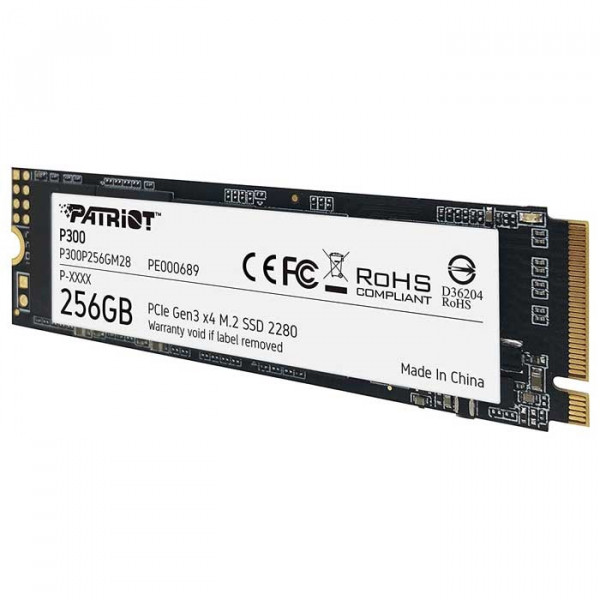 Ổ cứng SSD PATRIOT 256G P300 M.2 2280 NVMe Den 3x4 - P300P256GM28 (Tốc độ đọc/ghi up to 1700MB/ - 1100MB/s)