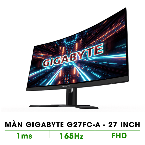 Màn hình Gigabyte G27FC-A (27 inch/FHD/VA/165Hz/1ms/250 nits/HDMI+DP/Cong)