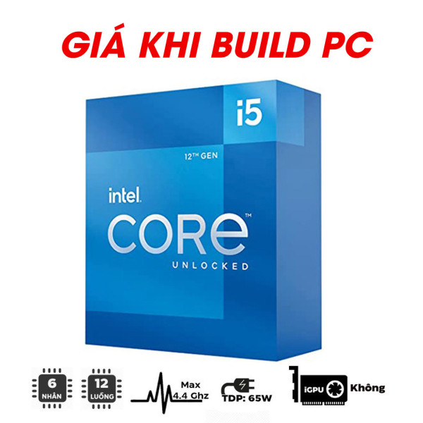 Cpu Intel Core I5-12400F(Up To 4.40GHz, 6 Nhân 12 Luồng,18MB Cache, Socket 1700, Alder Lake)Tray