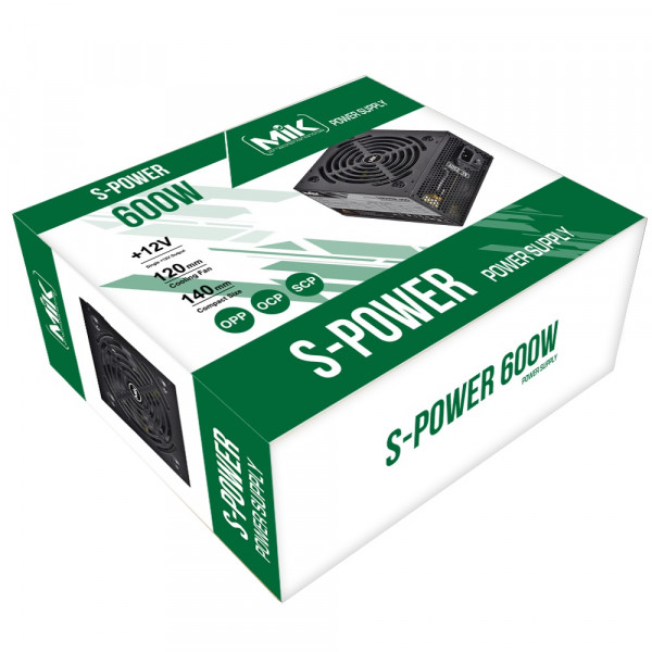 NGUỒN MIK S-POWER 600 - 600W ( màu đen)