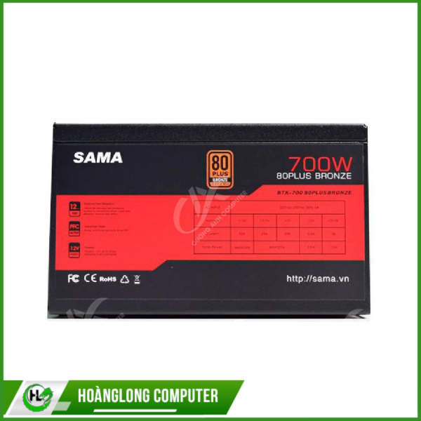 Nguồn máy tính  PC Sama 700W (80 Plus Bronze/Màu Đen)