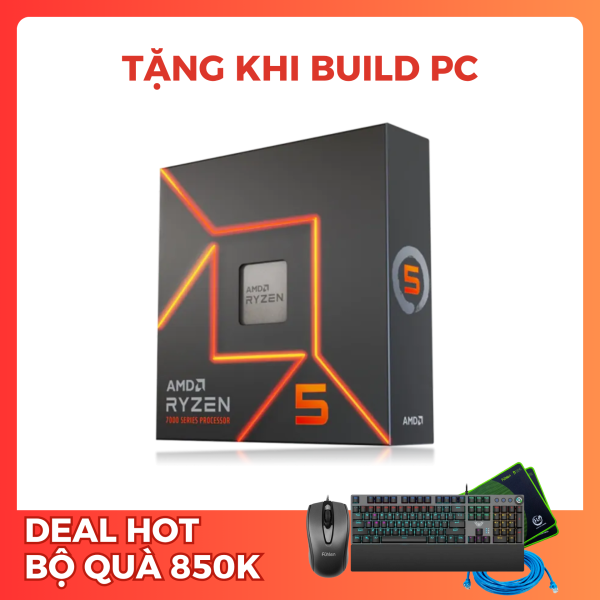 Cpu AMD Ryzen 5 7600X Box ( 4.7GHz Up To 5.3GHz, 6 Nhân 12 Luồng, 38MB Cache,105W/ AM5)