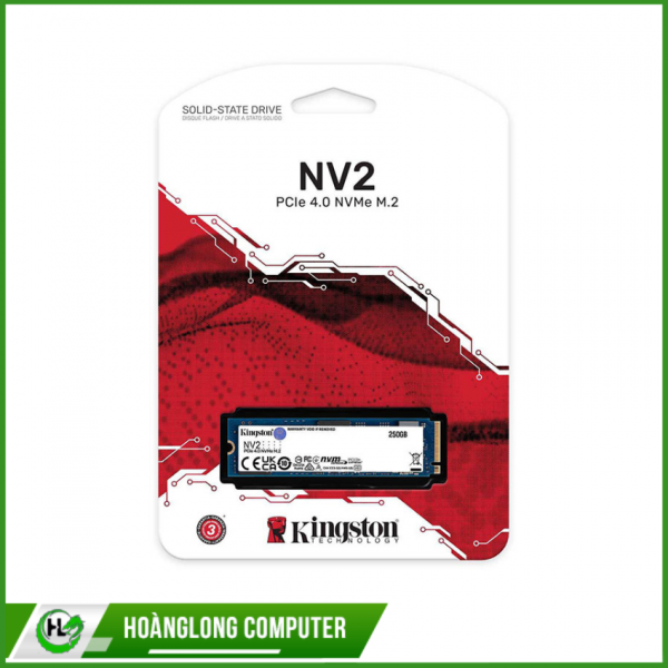 Ổ cứng SSD Kingston SNV2S 250GB NVMe M.2 2280 PCIe Gen 4x4 (Đọc 3000MB/s - Ghi 1300MB/s) - (SNV2S/250G)
