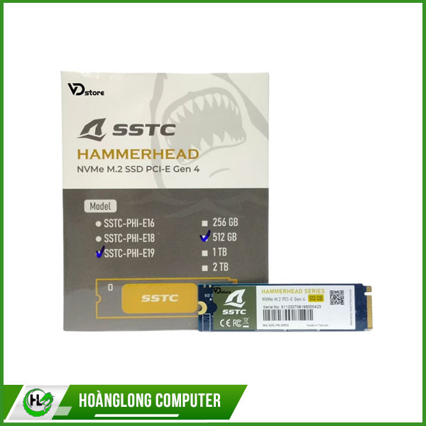 Ổ Cứng SSD 512GB SSTC Oceanic Whitetip E19 M.2 NVME PCIe Gen4 (SSTC-PHI-E19512)