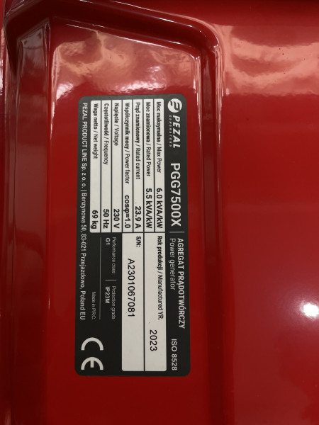 Máy Phát Điện Chạy Xăng Pezal 6Kw PGG7500X