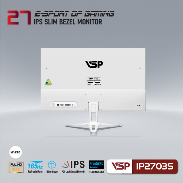 Màn hình VSP 27inch 165Hz IPS Trắng IP2703S Esport Gaming