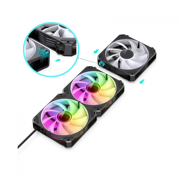 FAN CASE TẢN NHIỆT JONSBO ZG-120B BLACK (3IN1/ GHÉP NỐI KHÔNG DÂY)