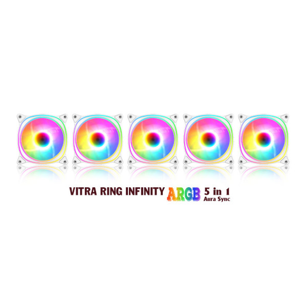 FAN VITRA RING INFINITY ARGB AURA SYNC WHITE (SYNC MAINBOARD)
