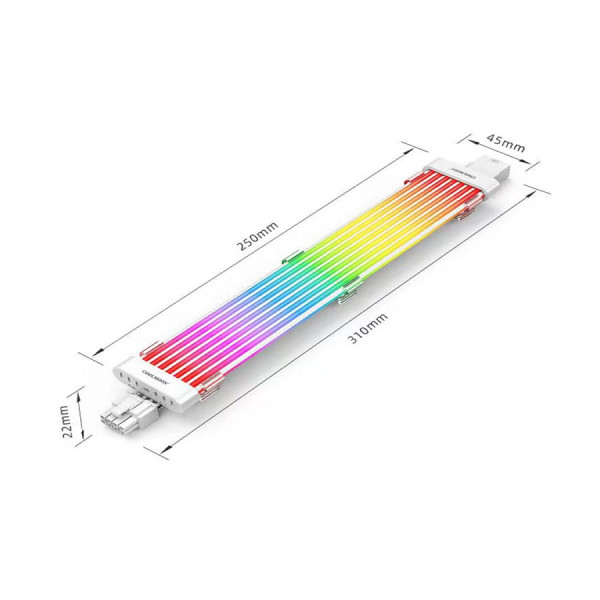 Dây LED Nguồn VGA Coolmoon C260 EX+(6+2)Pin Extension Line RGB WHITE 