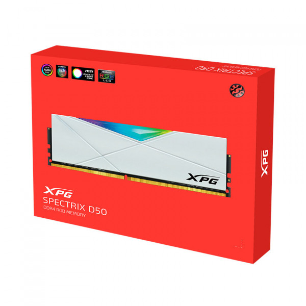 RAM ADATA XPG SPECTRIX D50 8GB (1x8GB) BUS 3200MHz DDR4 LED RGB WHITE