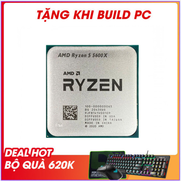CPU AMD RYZEN 5 5600X  (3.7 GHZ UPTO 4.6GHZ / 35MB / 6 CORES, 12 THREADS / 65W / SOCKET AM4) TRAY