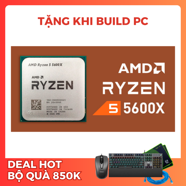 CPU AMD RYZEN 5 5600X  (3.7 GHZ UPTO 4.6GHZ / 35MB / 6 CORES, 12 THREADS / 65W / SOCKET AM4) TRAY