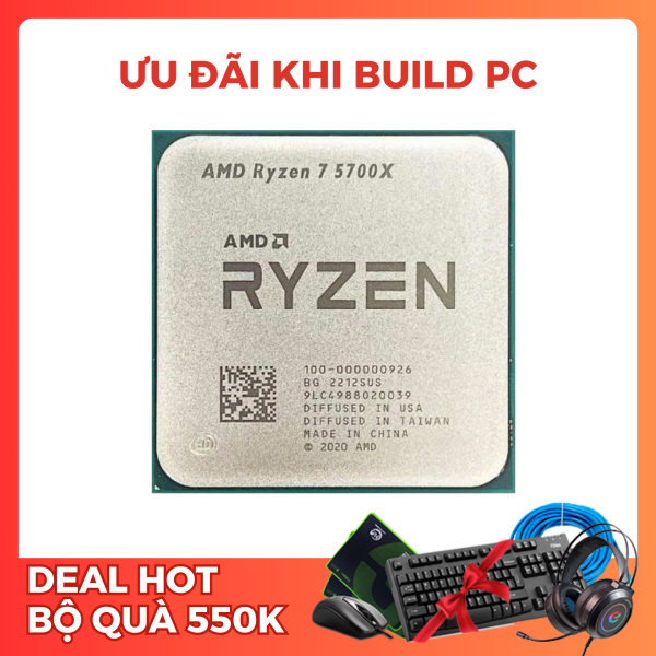 CPU AMD RYZEN 7 5700X ( 3.4 GHz (4.6GHz Max Boost) / 36MB Cache / 8 cores, 16 threads / 65W / Socket AM4) TRAY