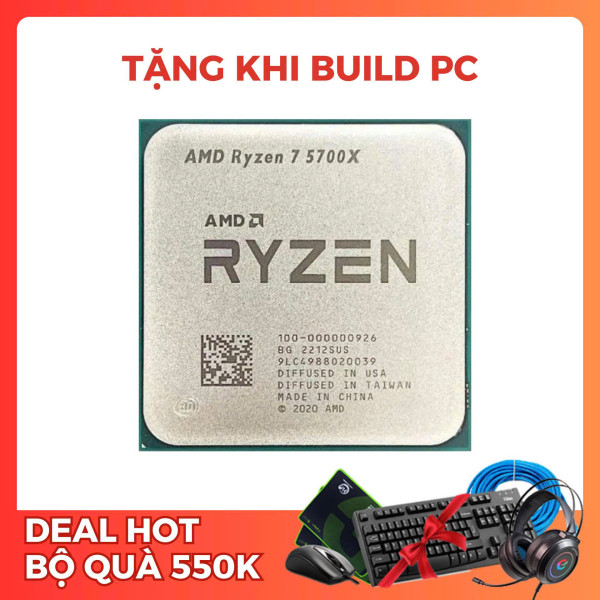 CPU AMD RYZEN 7 5700X ( 3.4 GHz (4.6GHz Max Boost) / 36MB Cache / 8 cores, 16 threads / 65W / Socket AM4) TRAY