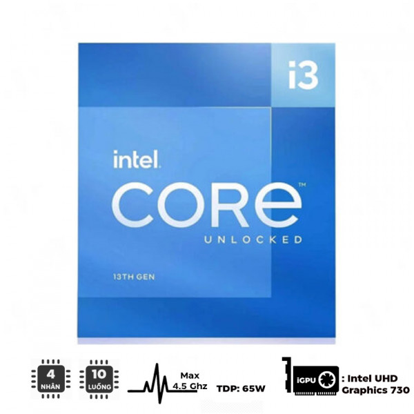 CPU INTEL CORE I3 13100 TRAY (12M CACHE, UP TO 4.50GHZ, 4C8T, SOCKET 1700)