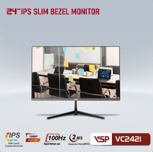 MÀN HÌNH VSP IPS 24INCH VC242I - 100HZ - 2MS - ĐEN