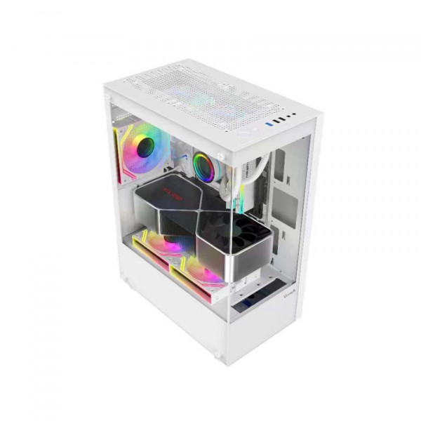 VỎ CASE VITRA ATLANTIS X6 WHITE (MATX/MÀU TRẮNG/RAD 240) SẴN 3 FAN LED RGB