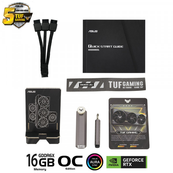 Card màn hình ASUS TUF RTX 4080 Super O16G GAMING Ép xung sẵn 16GB GDDR6X Aura Syn