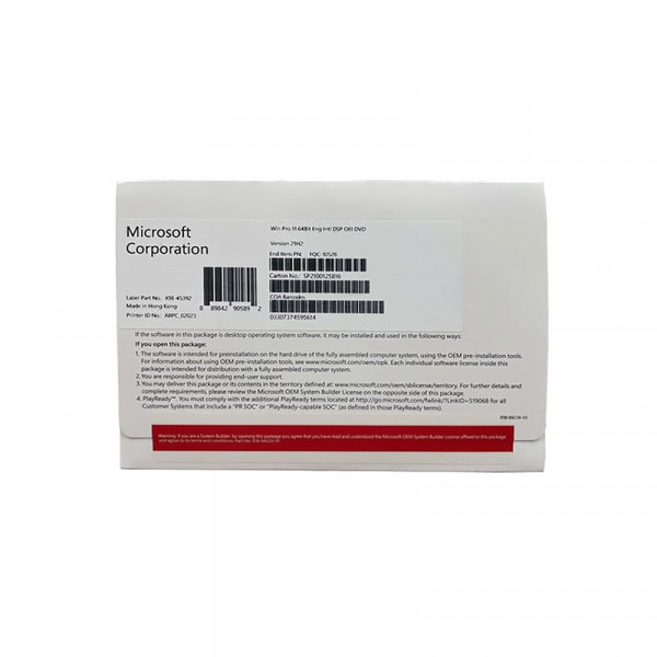 PHẦN MỀM WINDOWS PRO 11 64BIT ENG INTL 1 PK DSPM OEI DVD  