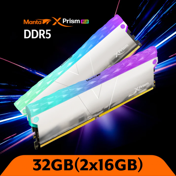 KIT RAM V-COLOR MANTA XPRISM 32GB (2x16GB) BUS 6000HZ RGB BLACK - TMXPL1660836KWK