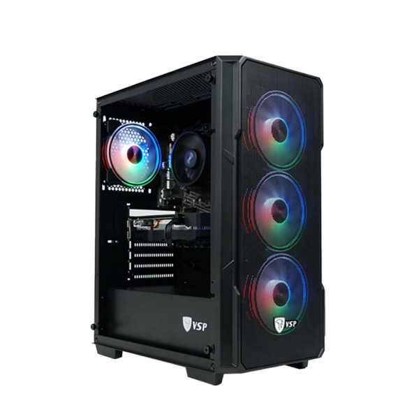 VỎ CASE VSP GAMING KA28- BLACK  KÈM 3 FANS LED