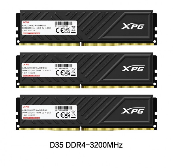 RAM ADATA XPG GAMMIX D35 8GB 3200 Mhz DDR4 BLACK TẢN NHIỆT