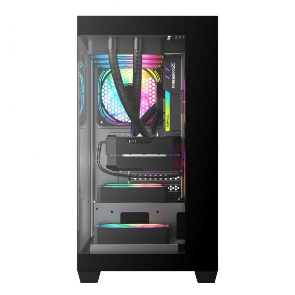 VỎ CASE AIGO C218M M-ATX BLACK - ( tặng 3 Fan Led build PC) 