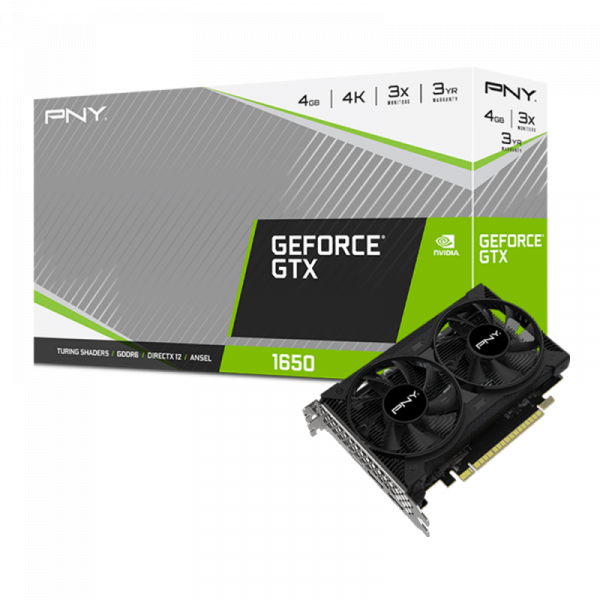 VGA PNY GeForce GTX 1650 4GB GDDR6 Dual Fan (VCG16504D6DFPPB)