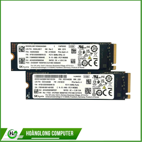 SSD NVME SK Hynix 512G (ĐỌC/GHI 3500 MB/s 3200 MB/s) PC711 Pcie Gen3 x4 M.2 2280