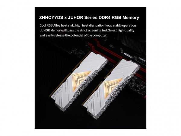 KIT RAM JUHOR 16GB (2x8GB) RGB DDR4 3200Mhz WHITE