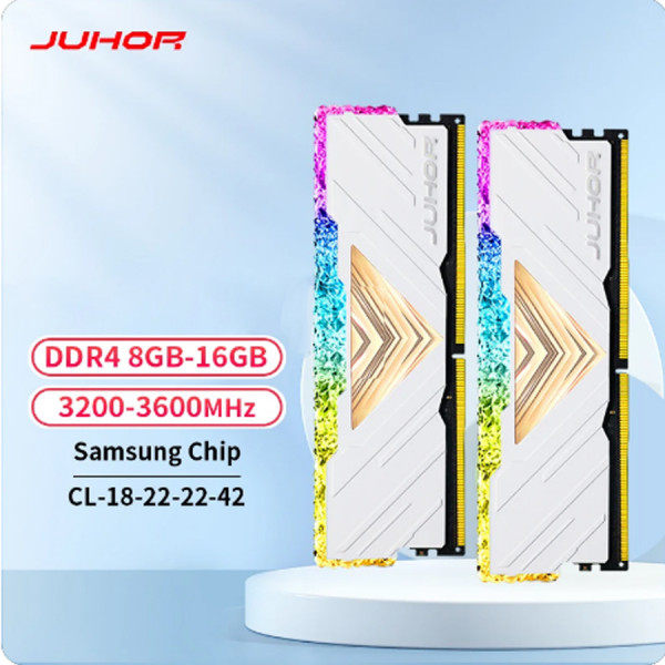 KIT RAM JUHOR 16GB (2x8GB) RGB DDR4 3200Mhz WHITE