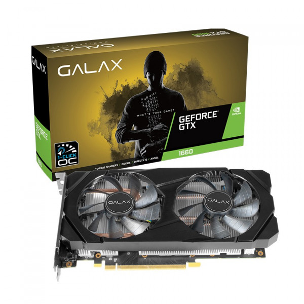 Card màn hình GALAX GTX 1660 Super (1 Click OC)-(60SRL7DSY91S) - (6GB GDDR6, 192-bit, DVI+ HDMI+DP, 1x8-pin)