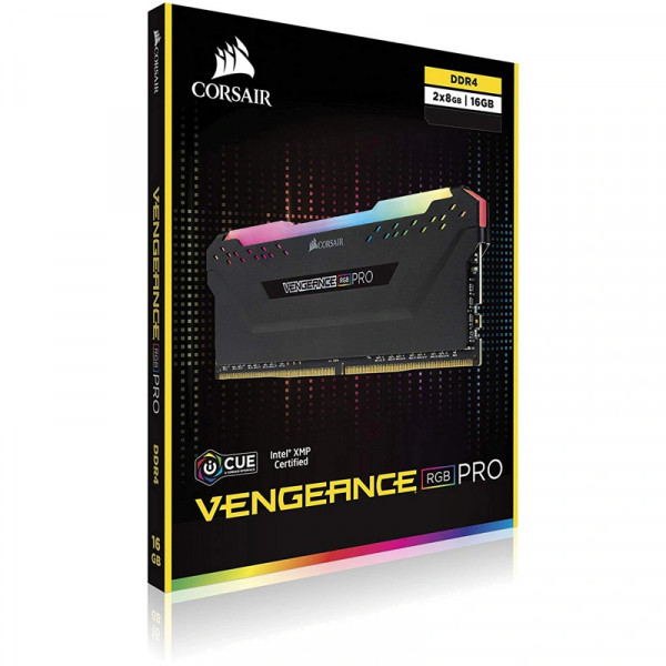 KIT RAM CORSAIR VENGEANCE 16GB (2X8GB) Bus 3200 DDR4 RGB PRO BLACK