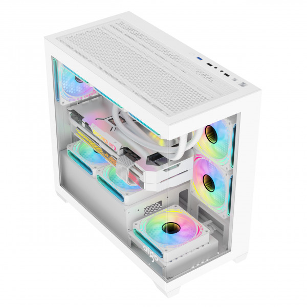 VỎ CASE AIGO C218M M-ATX WHITE - KHÔNG FAN