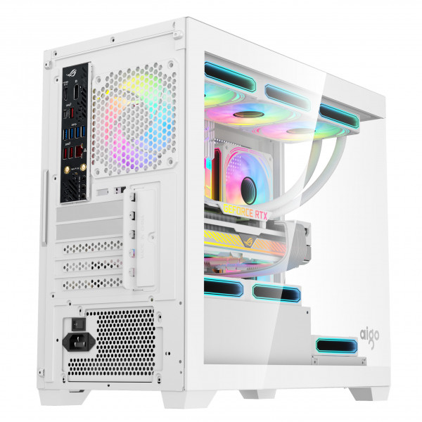 VỎ CASE AIGO C218M M-ATX WHITE - KHÔNG FAN