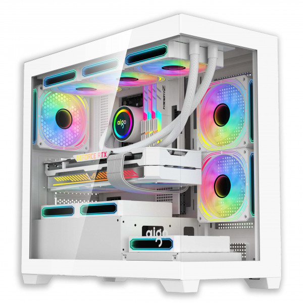 VỎ CASE AIGO C218M M-ATX WHITE - KHÔNG FAN