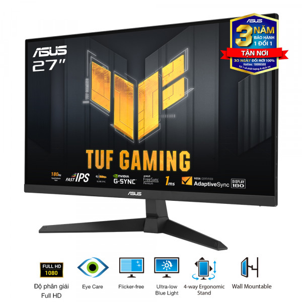 MÀN HÌNH GAMING ASUS TUF VG279Q3A (27.0 inch - FHD - IPS - 180Hz - 1ms - ELMBSync - GSync - FreeSync)