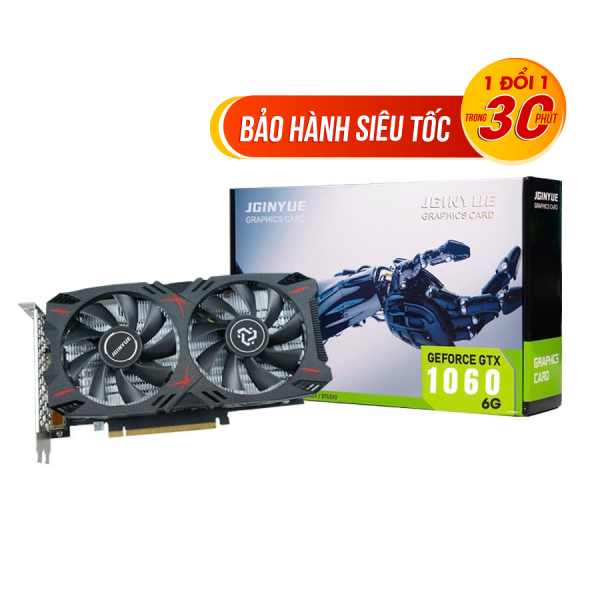 VGA NVIDIA GEFORCE JGINYUE GTX 1060 6GB DDR5 2 FAN( New Full Box 36 tháng)