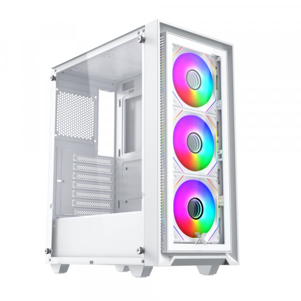 VỎ CASE XIGMATEK FLY II 3GF WHITE (SẴN 3 FAN LED)